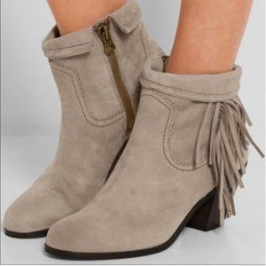 Sam Edelman Louie Tan Fringe Ankle Booties